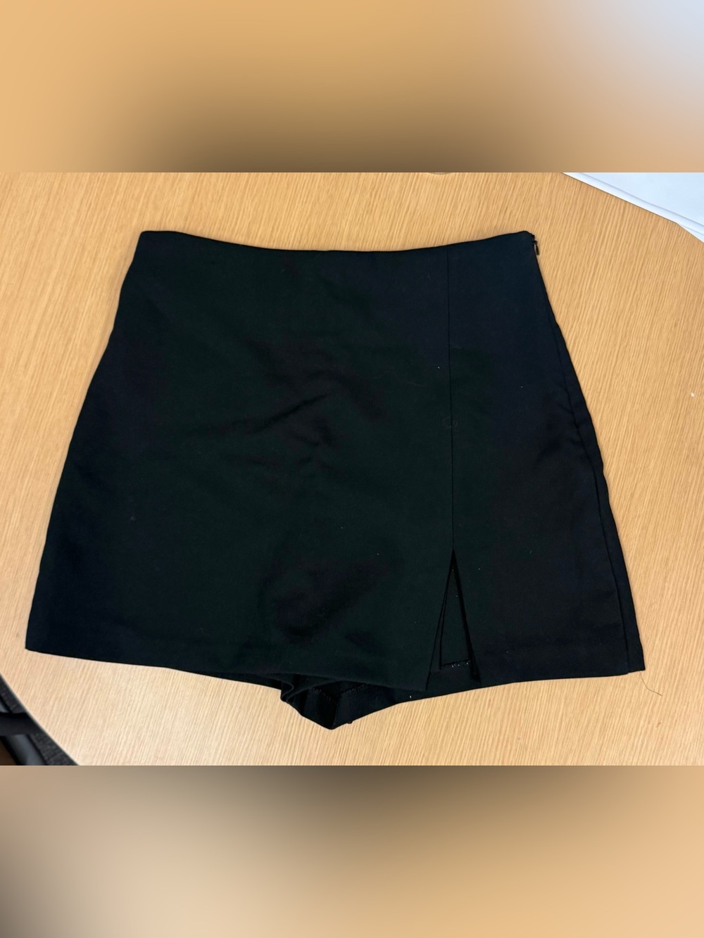 Zara Black Mini Skort with Front Slit